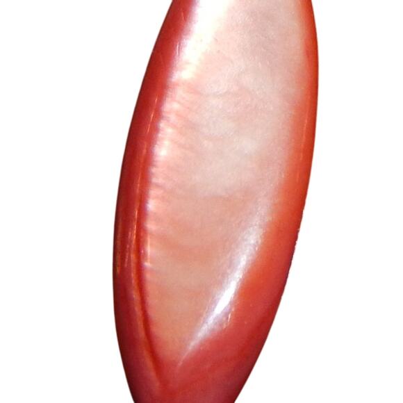 70s Vintage Mod Orange Shell Like Drop Earrings - Picture 4 of 7